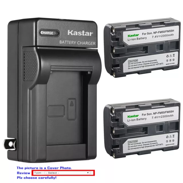 Kastar Battery Wall Charger for Sony NP-FM50 BC-VM50 & Sony DSLR-A100 HDR-UX1