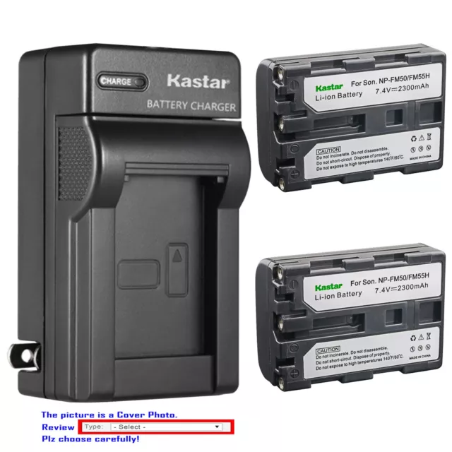 Kastar Battery Wall Charger for Sony NP-FM50 NP-FM30 FM50 FM50 NP-FM55H NP-QM51