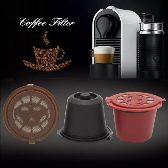 3pcs Refillable Reusable Coffee Capsule Filters for Nespresso Coffee Machine