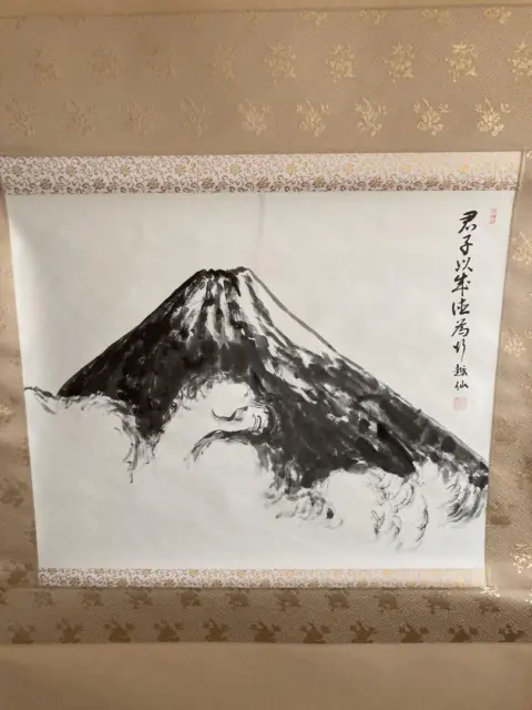 Mt Fuji Japanese Hanging Scroll Kakejiku Asian Culture Art Painting 139 x 69 cm