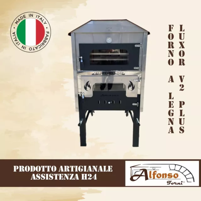 Forno a legna LUXOR V2 PLUS forno a legna ventilato Alfonso Forni in acciaio