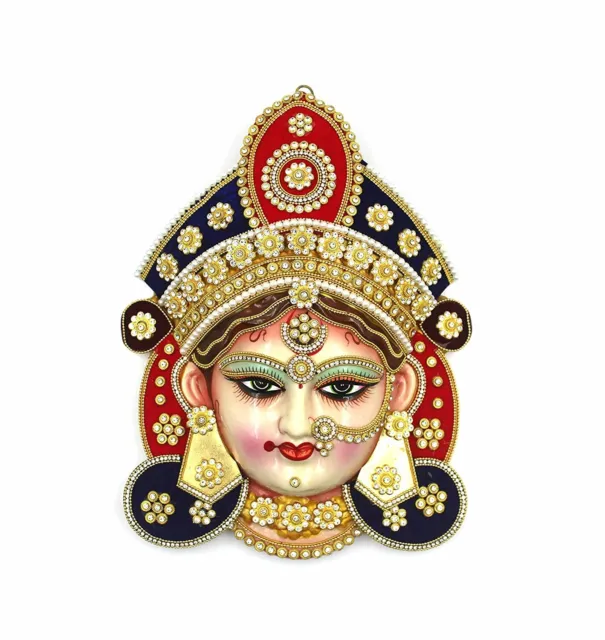 Résine Déesse Maa Durga Idol Visage Masque Tenture Murale Décoratifs Modèle