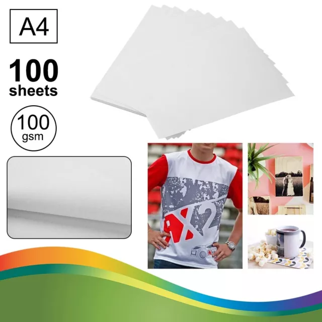 100 x Quality A3/A4 Sublimation Heat Press Transfer Papefor Mugs T-shirt 100gsm