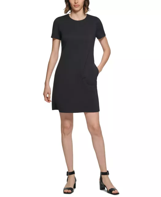 Calvin Klein Women's Size 10 Short-Sleeve Ponte Knit Sheath Dress, Black, NwT