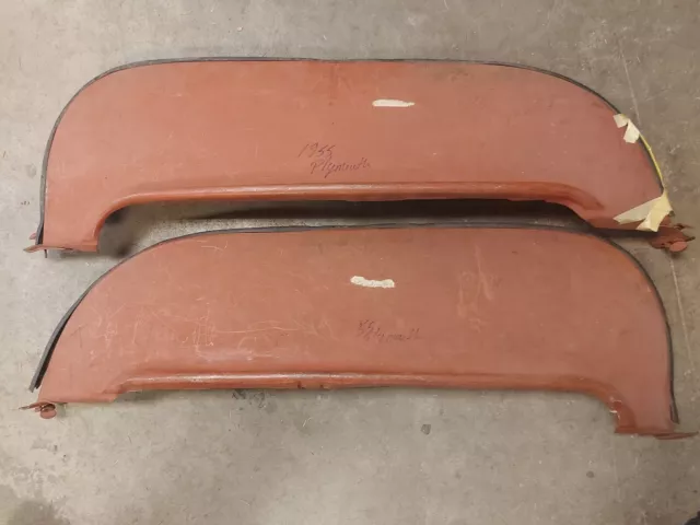 1955 Plymouth FENDER SKIRTS flush mount. Vintage steel used pair. 55 PLYMOUTH