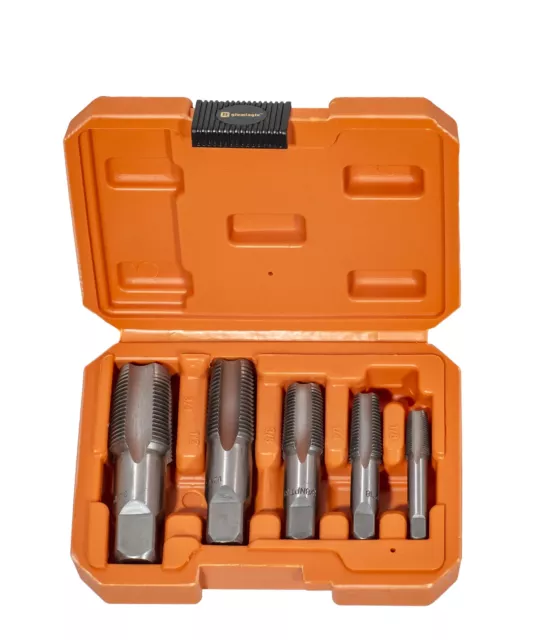 5 Piece NPT (National Pipe Taper) Pipe Tap Set (1/8", 1/4", 3/8", 1/2" and 3/4")