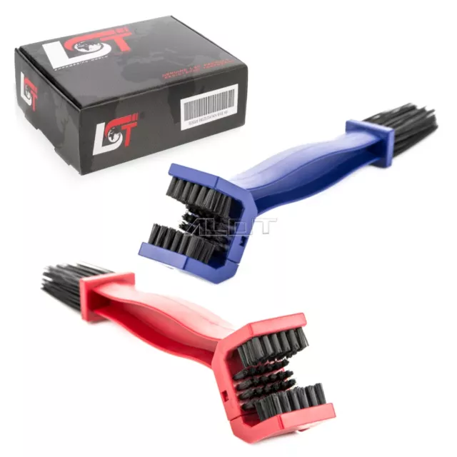 2x Chaînes Bürste Rein Igung Pignon Nettoyant Brosse Rouge Bleu pour Derbi