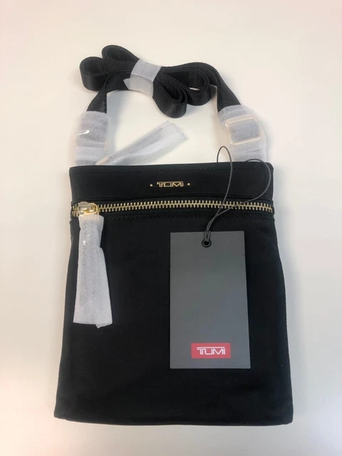 Brand New with Tag TUMI Cassandra Mini Pocket Bag in Black with Gold Hardware