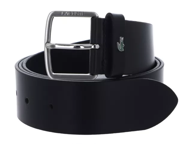 LACOSTE ceinture Elegance Plain Leather Belt W105 Noir