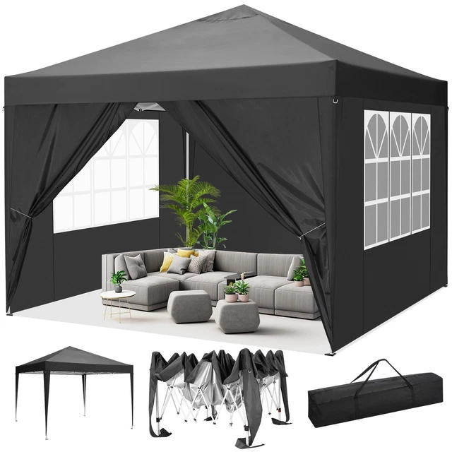 Pavillon 3x3m Gartenzelt Partyzelt Sonnenschutz Wasserdicht UV-Schutz Faltbar DE
