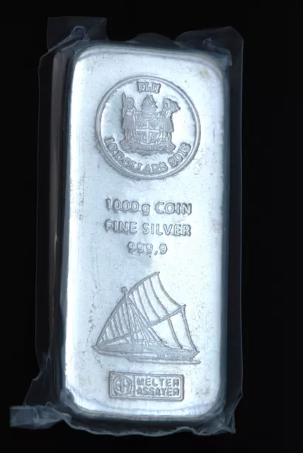 1 kg Fiji Silber Barren 1000g Heraeus Münzbarren Fine silver 2018