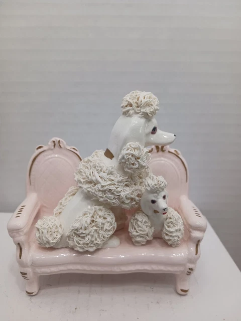 Vintage Spaghetti Poodle Figurines On Couch