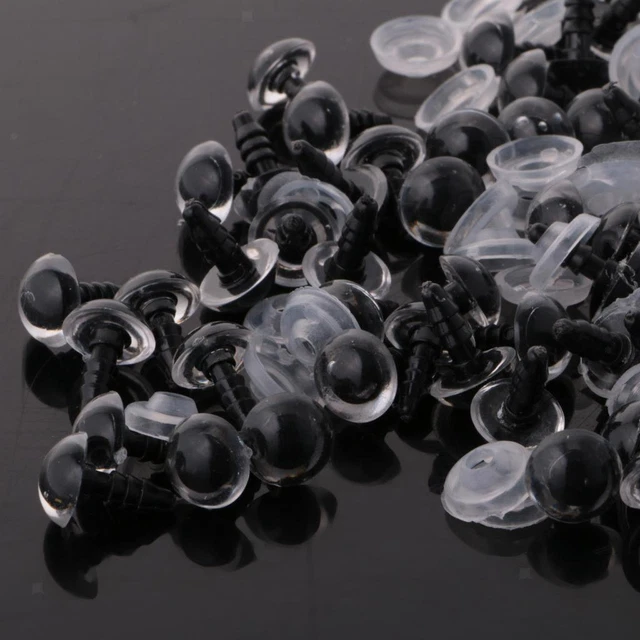 100 PIECES PLASTIC Safety Eyes with BACKS for Bear Doll DIY Craft £5.59