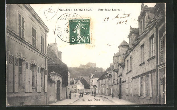 CPA Nogent-le-Rotrou, Rue Saint-Laurent 1909