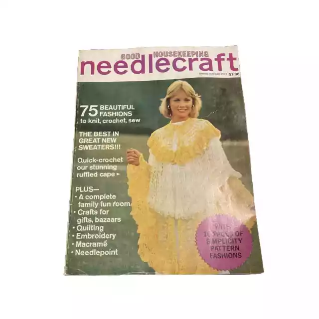 Good Housekeeping Needlecraft Magazine. 1973 Spring/Summer. Crochet, Knit, Sew