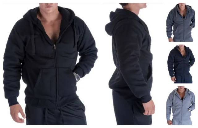 Men's Warm Soft Sherpa Lined Fleece Zip Up Sweater Jacket Hoodie Athletic S-5X