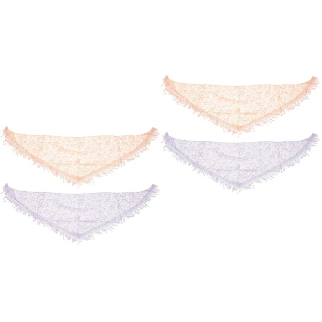 4 piezas bufanda de encaje triangular 135x40 cm poliéster (fibra de poliéster)