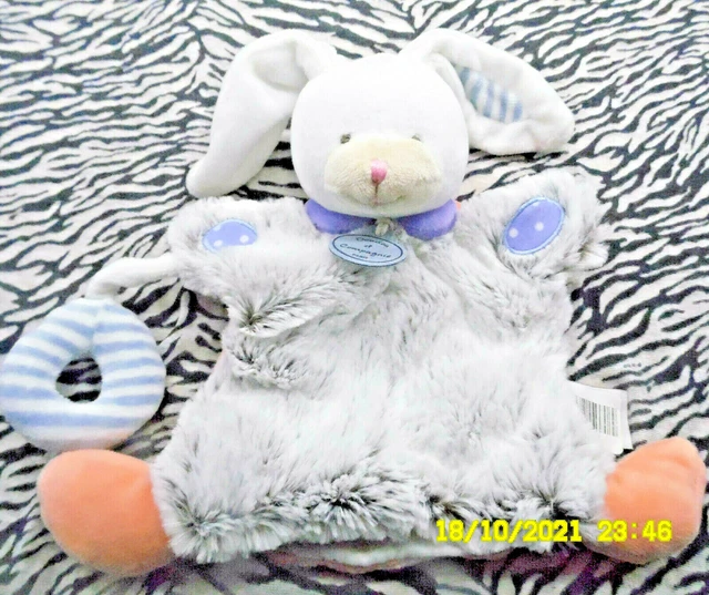 Cb/ Doudou Et Compagnie Marionnette Lapin Gris Orange Mer Bouee Bleu 32Cm Neuf