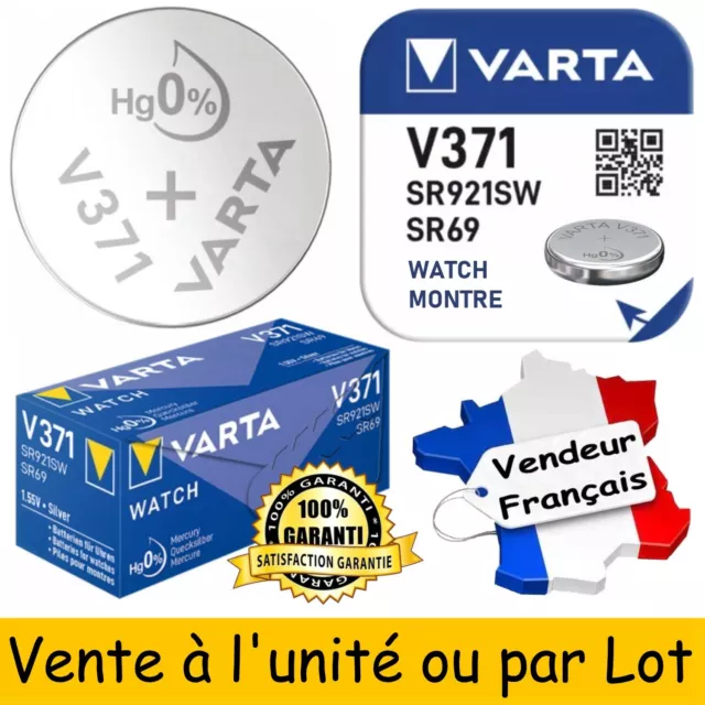 VARTA - Pile bouton pour montre : V371 SR69 SR921SW Oxyde d'Argent 1,55V 44 mAh