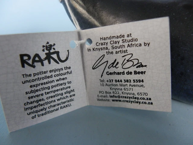 Raku handgefertigte Walfigur Crazy Clay Studio So. "Afrika Gerhard de Beer 10" 6