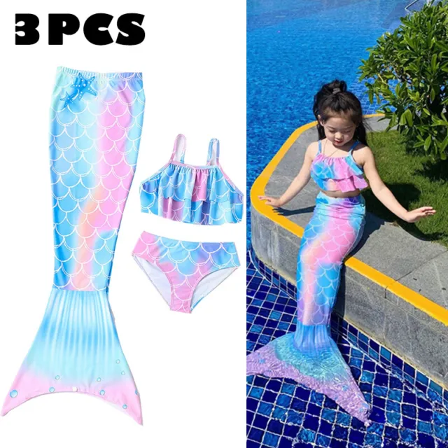 CHILDREN SWIMMING LITTLE Mermaid Girls Swimsuit Bikini Set Bathing Suit  Party245 $22.00 - PicClick