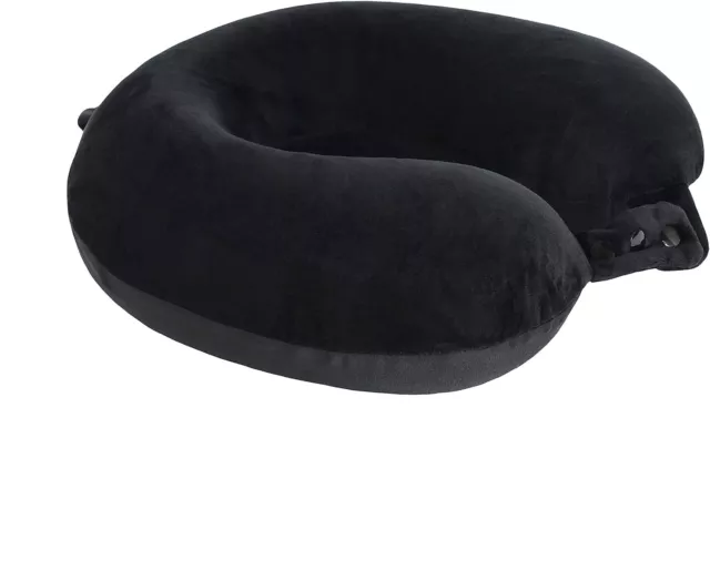 Travel Neck Pillow For Head Support Top Memory Foam Comfortable Car Pillow Black