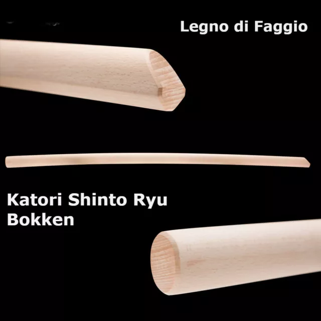 KATORI SHINTO Ryu Bokken 103 cm in Faggio per Aikido Kenjutsu Iaido Kendo Iaito