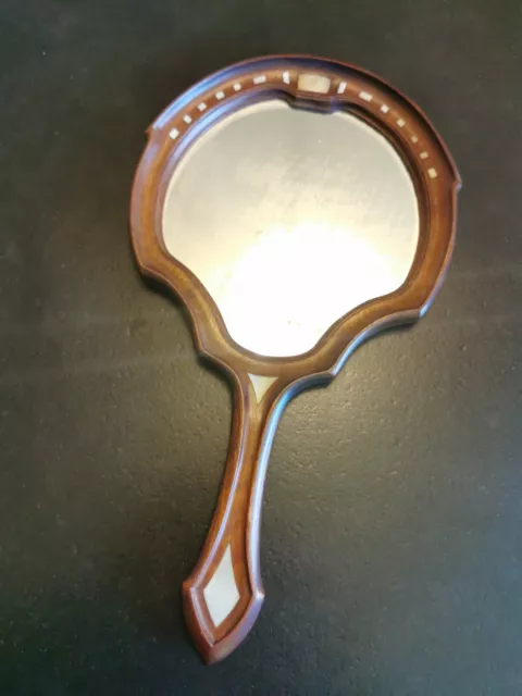 miroir a main art nouveau en bois et nacre 1900 jugendstil bois