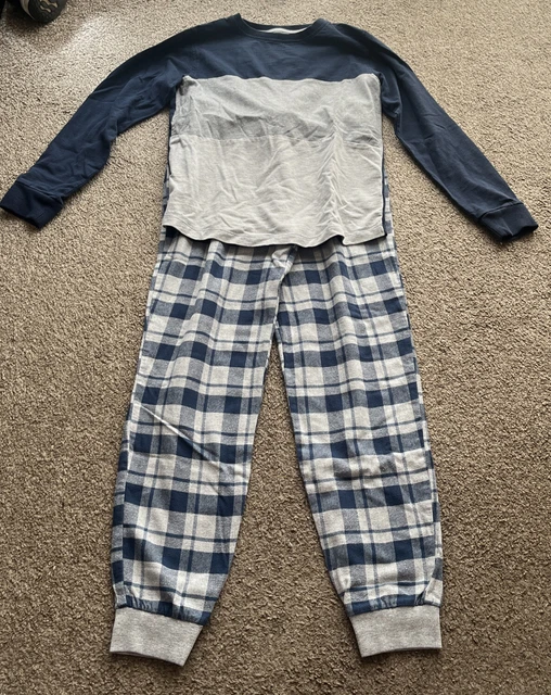 RAGAZZI-PIGIAMA-ETÀ 11-ALTEZZA 146cm-NEXT-BLU/GRIGIO-PULL CORDA VITA-PANTALONI LUNGHI