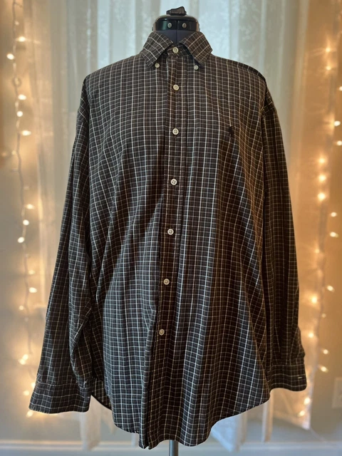 Vintage Ralph Lauren Men's M Blake Button Down Dress Shirt Plaid Polo Logo