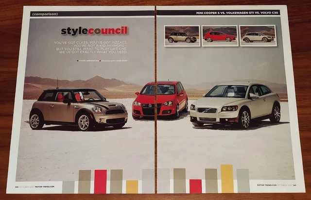 Mini Cooper S Volkswagen Golf Gti Volvo C30 Magazine Print Article Motor Trend