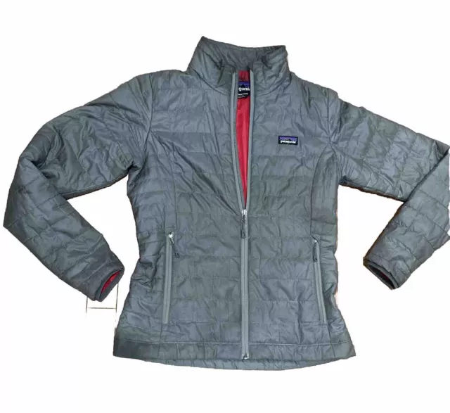 PATAGONIA Womens Nano Puff Jacket Small Gray Prima Loft Sz S