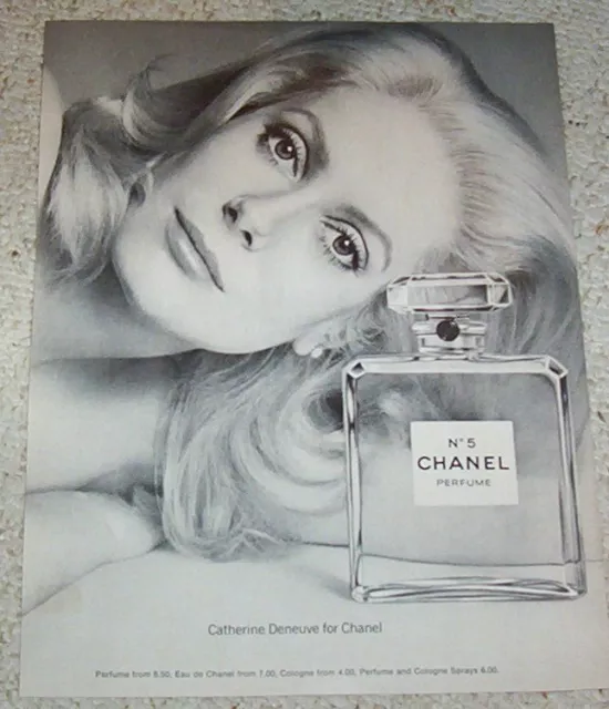 1977 PRINT AD page - Chanel No 5 - sexy Catherine Deneuve perfume