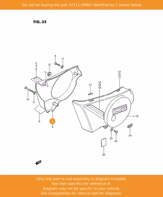 SUZUKI Cover, Frame Rh, 47111-29902 OEM