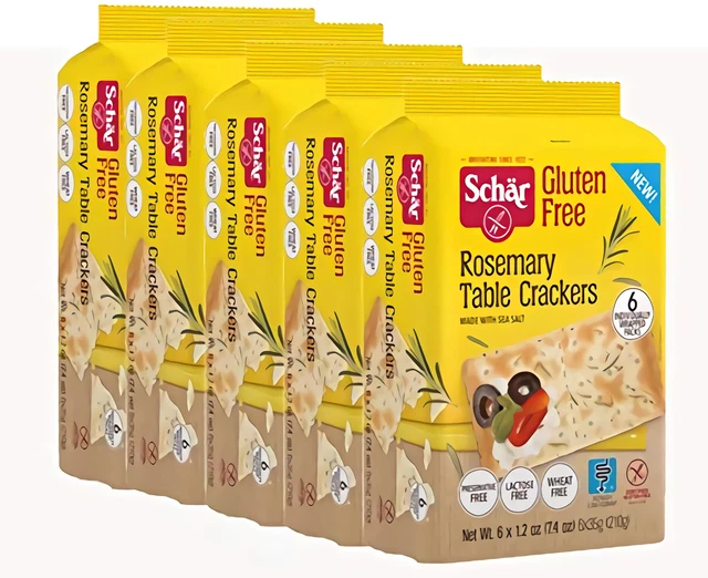 Schar sans Gluten Romarin Table Crackers, 219ml, Étui De 5