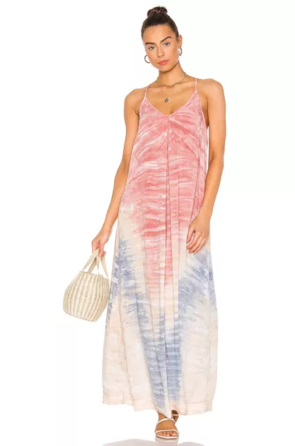 Michael Stars Haze Wash Maxi Dress Rosewater Pink Blue Resort XS NWOT $178