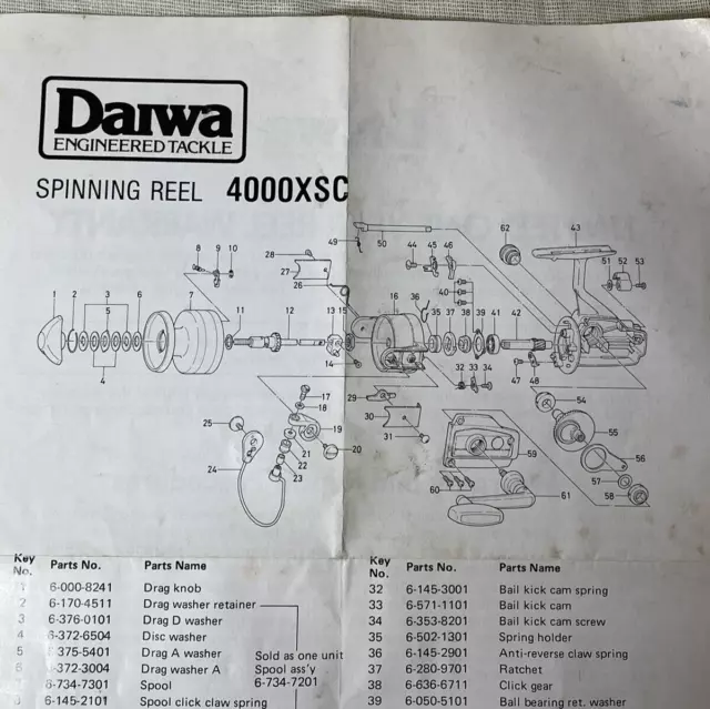 DAIWA REEL REPAIR parts ratchet BG10, D1000 GS-10X 1000X (280-8901) $7.99 -  PicClick