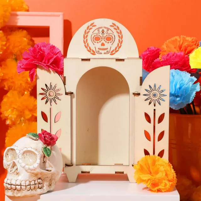 Dia De Los Muertos Ofrenda Shadow Box, Wooden Day of The Dead Shadow Box, Sku...