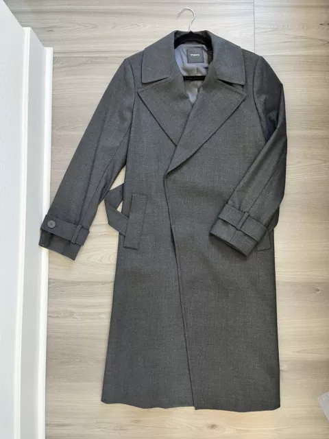 THEORY WIDE LAPEL Trench Coat in Charcoal. NWT. Size M Retail $645 $199 ...