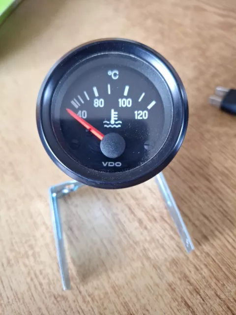 VDO Temperature Gauge Clock Vintage Car Black Face 40-120°C 12 Volt 310 030 002C