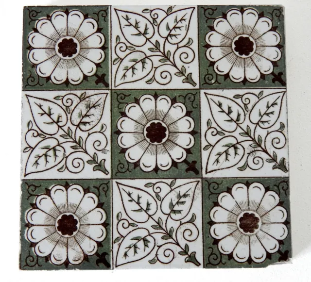 Antique Victorian Minton Hollins  & Co 6" x 6" Tile Stoke on Trent #3