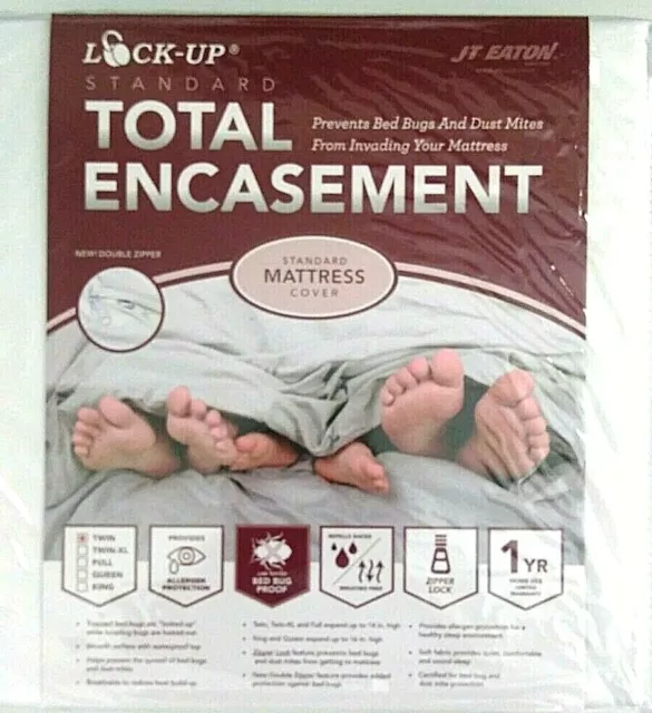 JT Eaton 83TWENC Lock-Up Total Encasement Bed Bug Protection Mattress White Twin