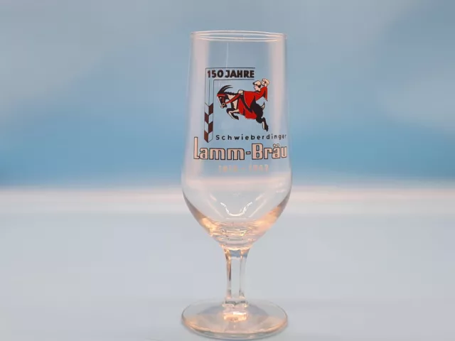 Schwieberdinger Lamm-Bräu 150 Jahre altes Bierglas 0,25l Pils Tulpe