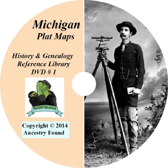 105 books - 4,206  MICHIGAN Plat Maps & Atlas - County, Township, City - map DVD