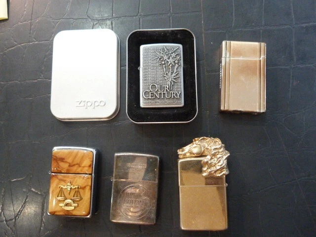 4 Briquets Zippo Johnny Hallyday Our Century -Balance -Cheval + Briquet Cozy 