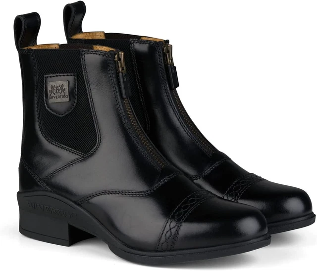 B Vertigo Jupiter Women's Soft Leather Front-Zip Equestrian Paddock Boots