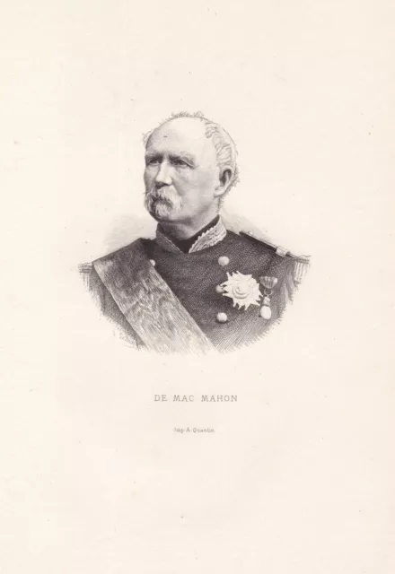 Patrice de Mac-Mahon French general Marechal Chief of State Portrait etching