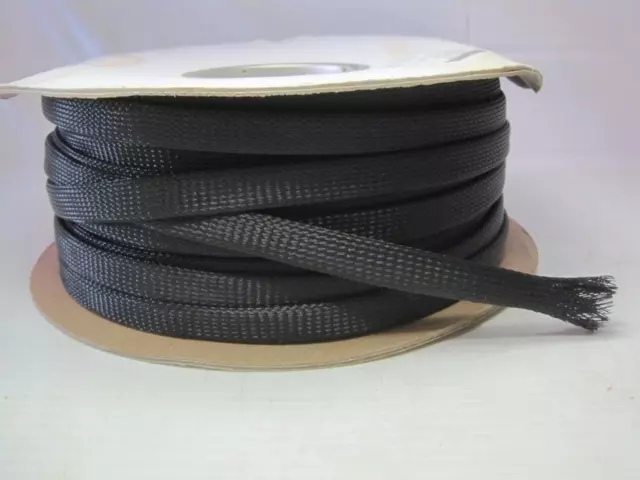 8399 250' 1/2" Black Expandable Wire Cable Sleeving Sheathing Braid Braided Loom