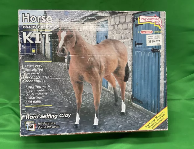 Kit de reconstrucción de escultura de caballo Peg moldeado de arcilla arte artesanal completo nuevo en caja
