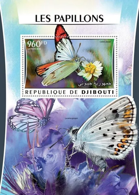 BUTTERFLIES Insects MNH Stamp Sheet #313 (2016 Djibouti)